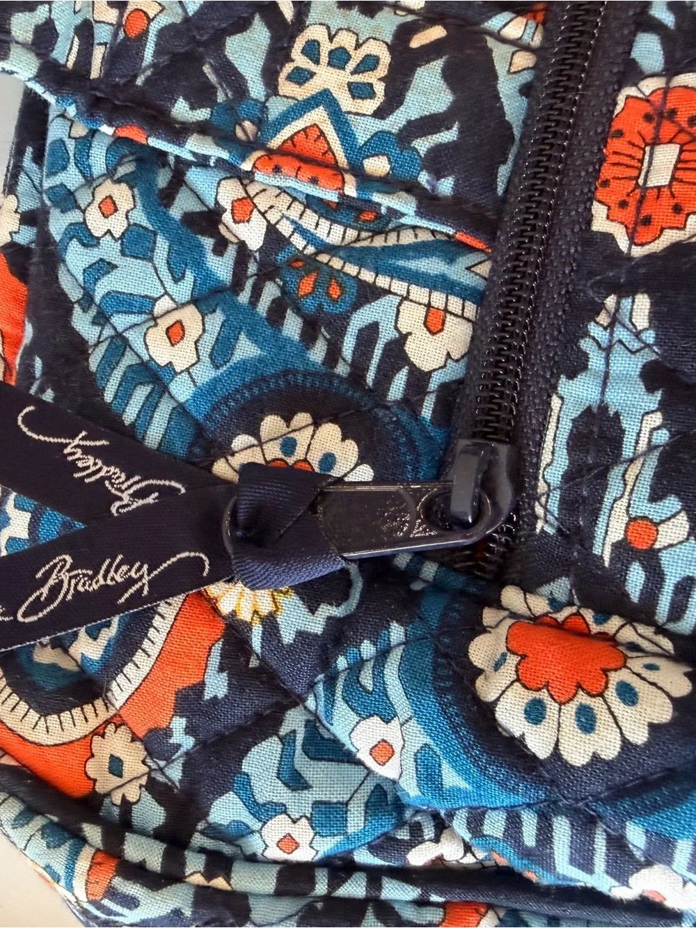 Vera Bradley Stroll Around Baby bag -Quilted Bag in Navy, Teal & Coral Paisley